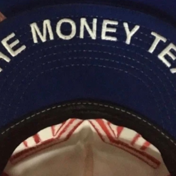 Men’s TMT The Money Team Hat Floyd Mayweather Boxing Snapback Trucker Red Blue - Picture 2 of 4